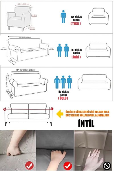 intil Koltuk Kılıfı koltuk Örtüsü iki Kişilik tuğla desen Lastikli yıkanabilir 1 Adet Sofa Cover