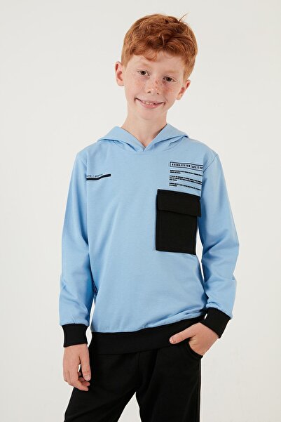 Lela Costum sport 100% bumbac cu glugă cu buzunar imprimat Costum pentru băieți 59215602