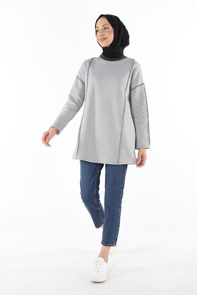 Plistre 2229_τριμμένο φούτερ Karyoka Stitched Basic Hijab