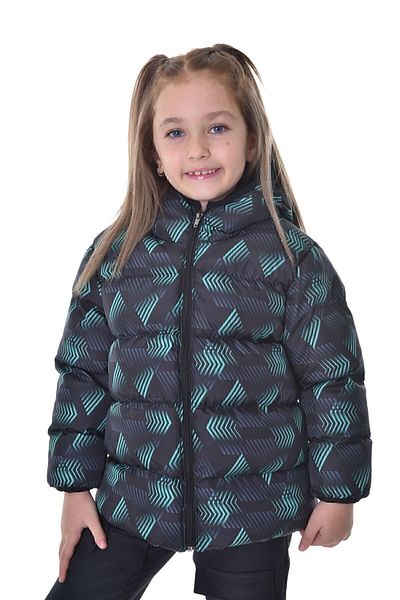 freemen Girl's Black Green Digital Pattern Fleece Water and Windproof Hooded Inflatable Winter Coat
