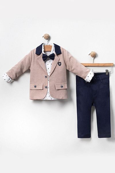 LULU Kids Boy's Suit - Set of 4 with Juniper Bow Tie and Slopet