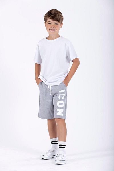 zepkids Boy Gray Capri - Icon Printed