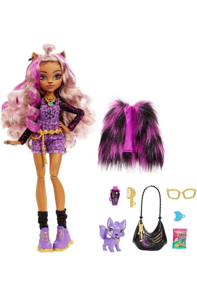 TOYFEST Monster High Main Character Dolls - Clawdeen Wolf With Pets And Accessories Hpd53