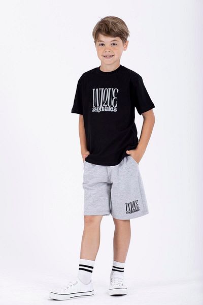 zepkids Κείμενο εμπριμέ μαύρο κοστούμι για αγόρι