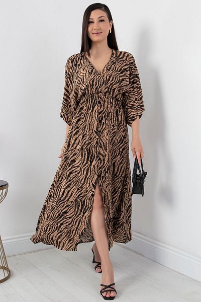 PULLIMM Rochie din viscoză cu guler dublu - VRN7625