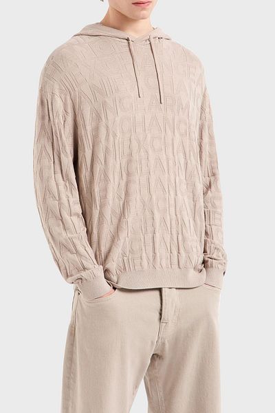 Armani Exchange Ανδρικό πουλόβερ με πλεκτή κουκούλα - κανονική εφαρμογή ΠΟΥΛΟΒΕΡ 6DZM1B ZM4DZ 17AB