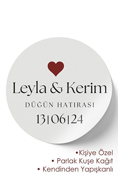 deer art Çikolata Etiketi -yapışkanlı Etiket - Söz Düğün Nişan (3X3CM) - 60 A...