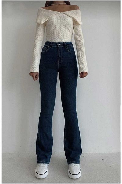 DRC trend Blugi spanioli Olivier Deep Blue cu talie înaltă - Drv extra confortabil