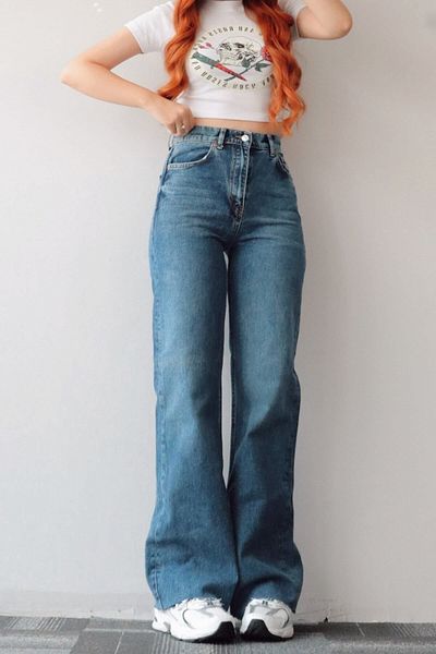 DRC trend Allow Super High Talie A.c.a.i.p S.o.l.m.a.z Medium Snow Loose Jeans Pantaloni Palazzo
