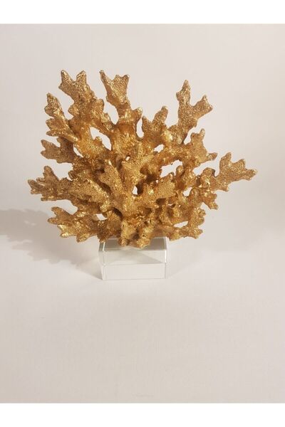 PİANTE DEKOR Dekoratif Kristal Kaideli Mercan-gold
