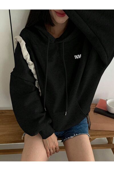 Mythologie Inmodern Black Oversize Hooded Sweatshirt