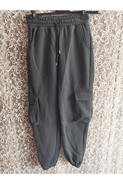 aryam butik Smoked Color Cargo Sports Sweatpants με τσέπες και ελαστικά πόδια
