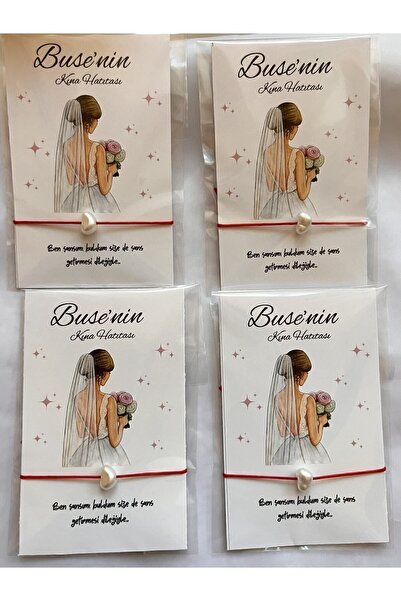 Pigna Aksesuar Kişiye Özel Isimli Şans Bilekliği Söz Nişan Kına Nikah Hediyes...