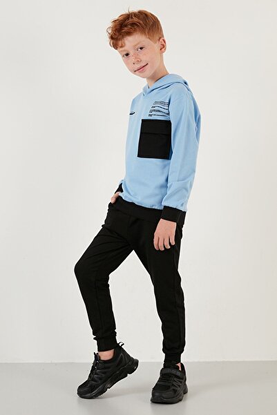 Lela Costum sport 100% bumbac cu glugă cu buzunar imprimat Costum pentru băieți 59215602