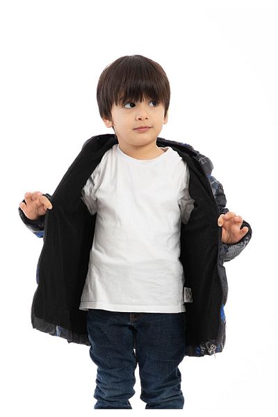 freemen Boy's Saks Anthracite Digital Pattern Fleece Water and Windproof Hooded Inflatable Winter Coat
