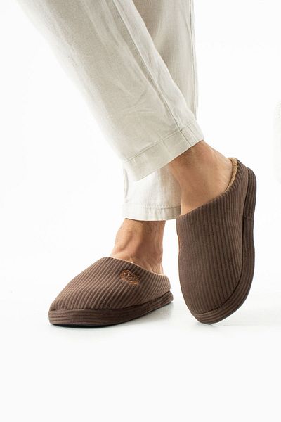 MÜJERİL'S Ανδρικές παντόφλες Unisex Κεντημένες Velvet House