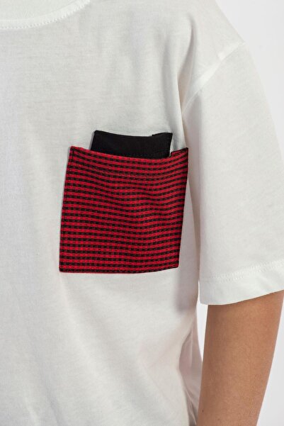 zepkids Crew Neck Short Sleeve Ecru Red Color Boy's Suit