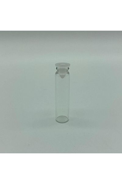 labshop41 20 Pieces Mini Test Bottles - 2 ml Plastic Bottle with Glass Stopper