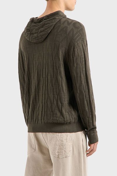 Armani Exchange Ανδρικό πουλόβερ με γιακά με πλεκτή κουκούλα - κανονική εφαρμογή 6dzm1b Zm4dz 1897