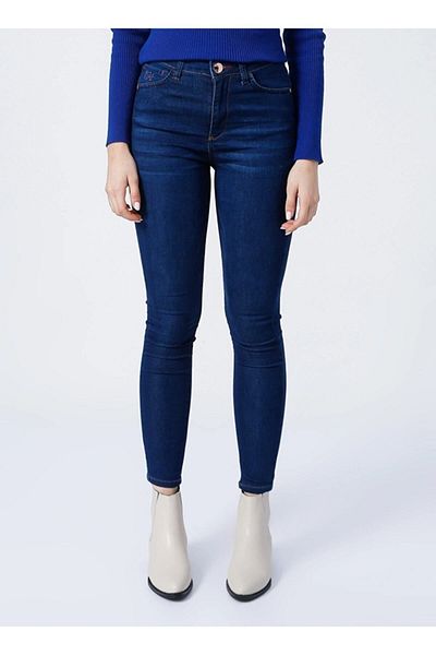 DRC trend Blugi skinny cu talie înaltă albastru închis Ramses - Pantaloni mustați S.ü.e.r (COMPRODUCATOR)