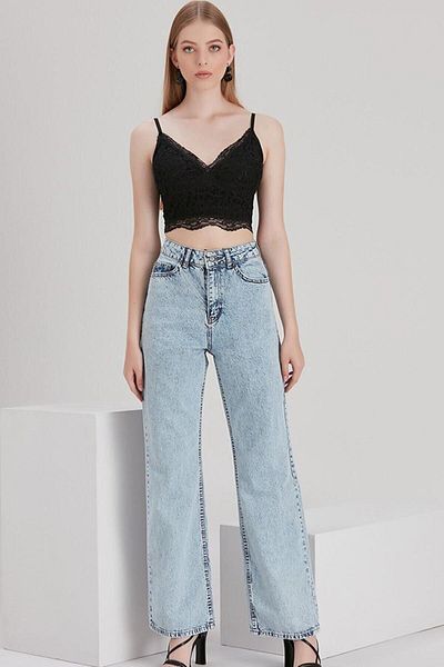 DRC trend Jasmin Extra Ice Blue Blugi largi - Pantaloni drepti Palazzo Wintage