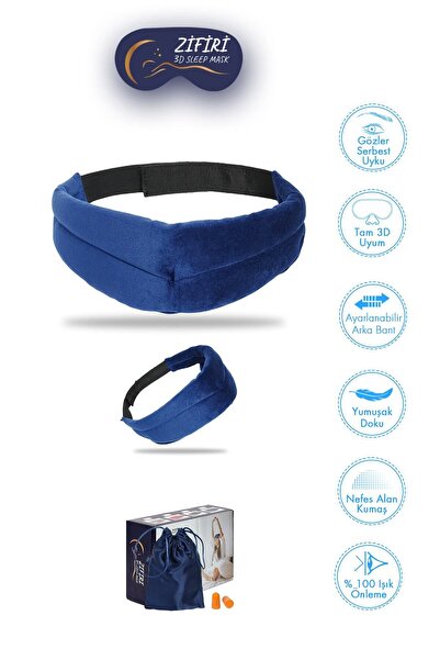 ZİFİRİ قناع النوم والعين نظارات النوم ثلاثية الأبعاد ثلاثية الأبعاد 100% شريط...