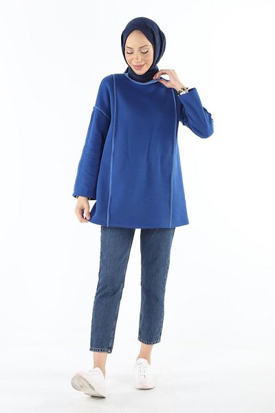Plistre 2229_τριμμένο φούτερ Karyoka Stitched Basic Hijab