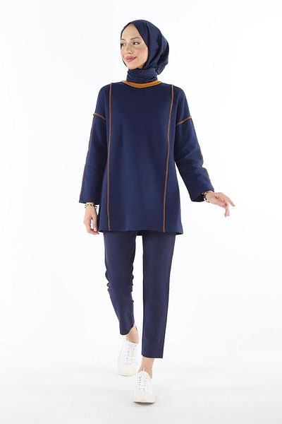 Plistre 2229_τριμμένο φούτερ Karyoka Stitched Basic Hijab