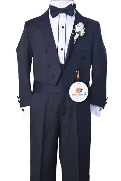 ceocuk Erkek Çocuk Siyah Frak Smokin Takım Elbise