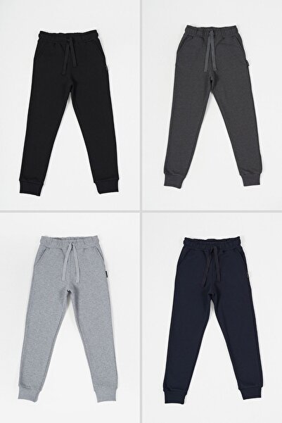 COMEOR Negru-Albastru Marin-Gri-Antracit Pantaloni de trening pentru băieți, ...