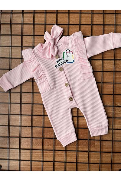 MBK GARDEN 3-6-9 Month Baby Rompers with Ribbon Accessories