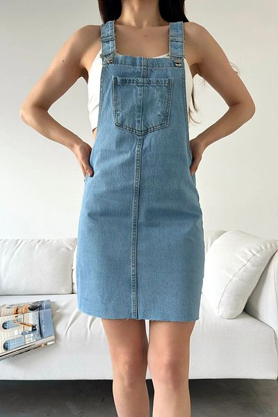 bacc Light Blue Denim Women's Salopet - Strappy Bcdf-234200