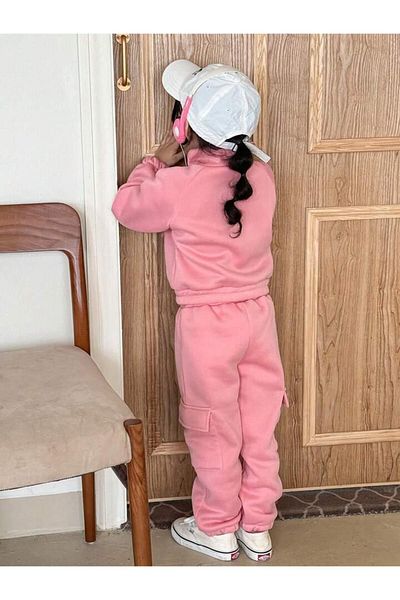 Machetta Children's Ōversize Sweatshirt and Tracksuit Set - Stand Collar, Half Zipper