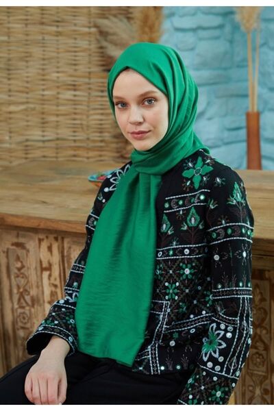 Mides scarf Hijab Cotton Kraş Cazz Shawl Model - Πράσινο