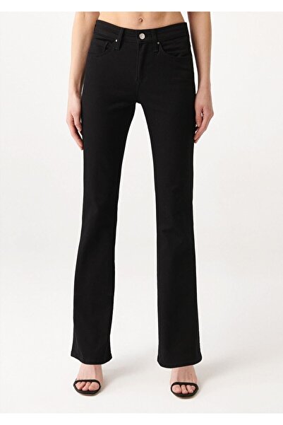 DRC trend Hot Women Pantaloni de denim cu picior evazat negru, blugi evazați ...