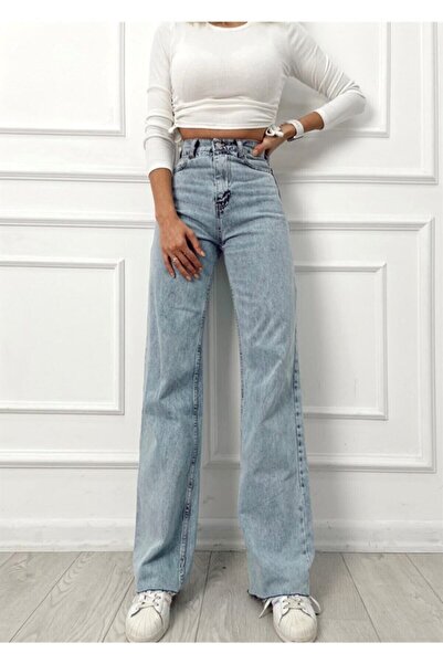 DRC trend 90s Colorfast Blue - جينز فضفاض من الليكرا بخصر عالٍ للغاية. (مرتفع...