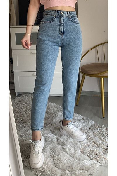 DRC trend Pantaloni Alice albastru deschis Snow Mom Jean