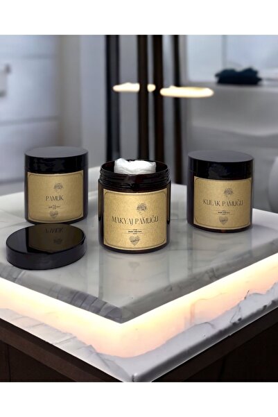 MissTulinaKozmetik 3'lü Set Makyaj Pamuğu, Kulak Pamuğu , Pamuk Kutusu Etiket...