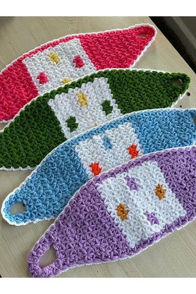 TUTUYA TEXTIL Hep Trend 4 Pieces Long Colored Hand Knitted