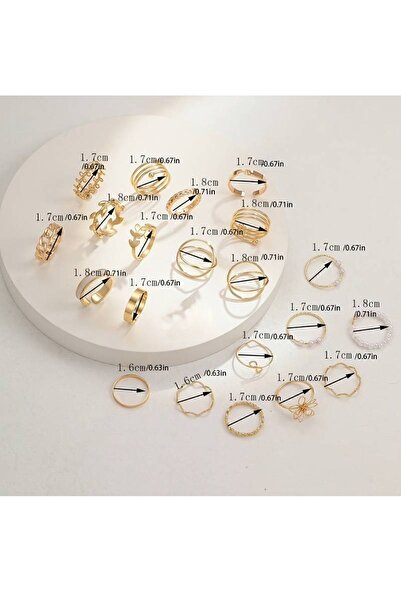 MRK Kadın 20 Adet Ayarlanabilir Yüzük Seti (KUTUSUZ)