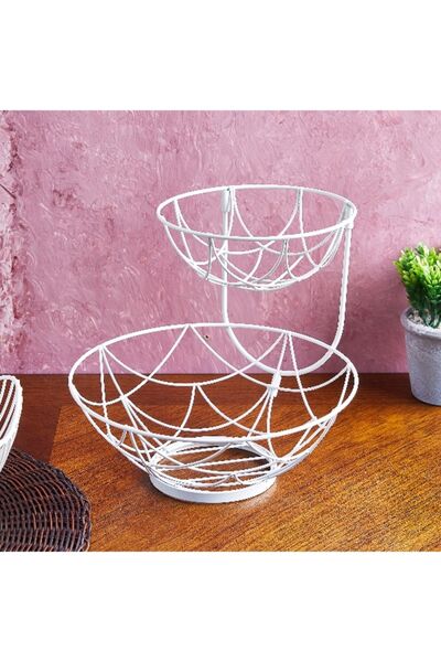 Home Box سلة فواكه ميسان ذات الطبقتين