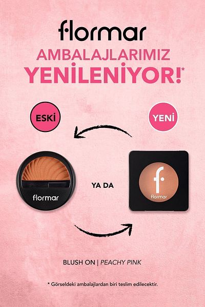 Flormar Intense Shimmer Compact Powder Blush - Blush-On - 104 Peachy Pink - 8682536051743