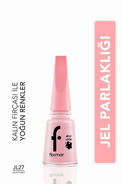 Flormar Jel Görünümlü Parlak Oje (PEMBE) - Jelly Look Nail Enamel - Jl27 Milky Pinky - 8690604282210