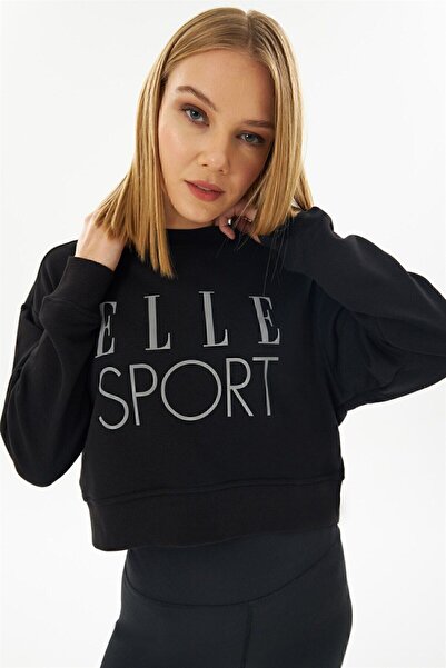ELLE Sport Reflektör Kadın Crop Sweatshirt