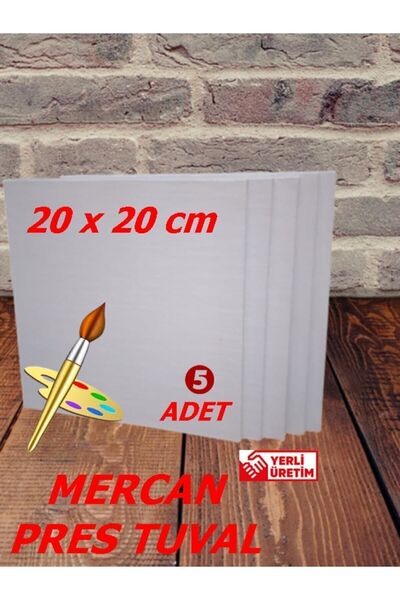 mercan tuval Mercan Pres Tuval 20 Cm X 20 Cm 5 Li Paket
