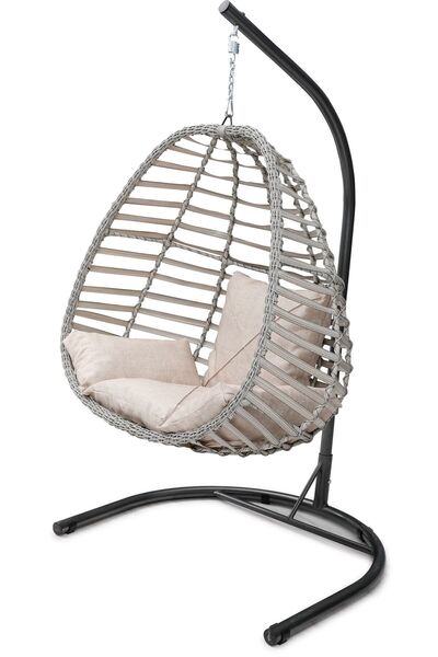 Tu Tienda Rattan Tek Kişilik Bahçe Balkon Ev Salıncağı,beyaz