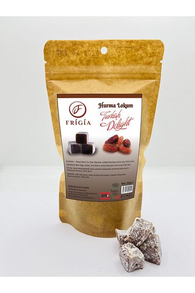Frigia 250 Gram Date Turkish Delight - Natural Turkish Delight