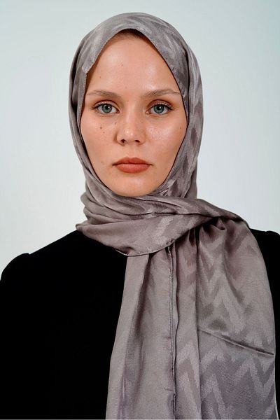 PİRAMİT Aura Zigzag Jacquard Shawl Stone Color