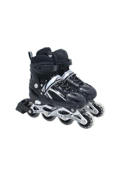 Vadi Black Adjustable 2 1 Aluminum Body Exercise Skate Lighted Skates with Bag Gift