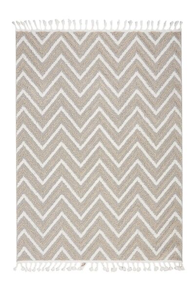 Dolce Vita Halı Jakarta 458 Kahverengi Krem Kabartmalı Iskandinav Salon Oturm...